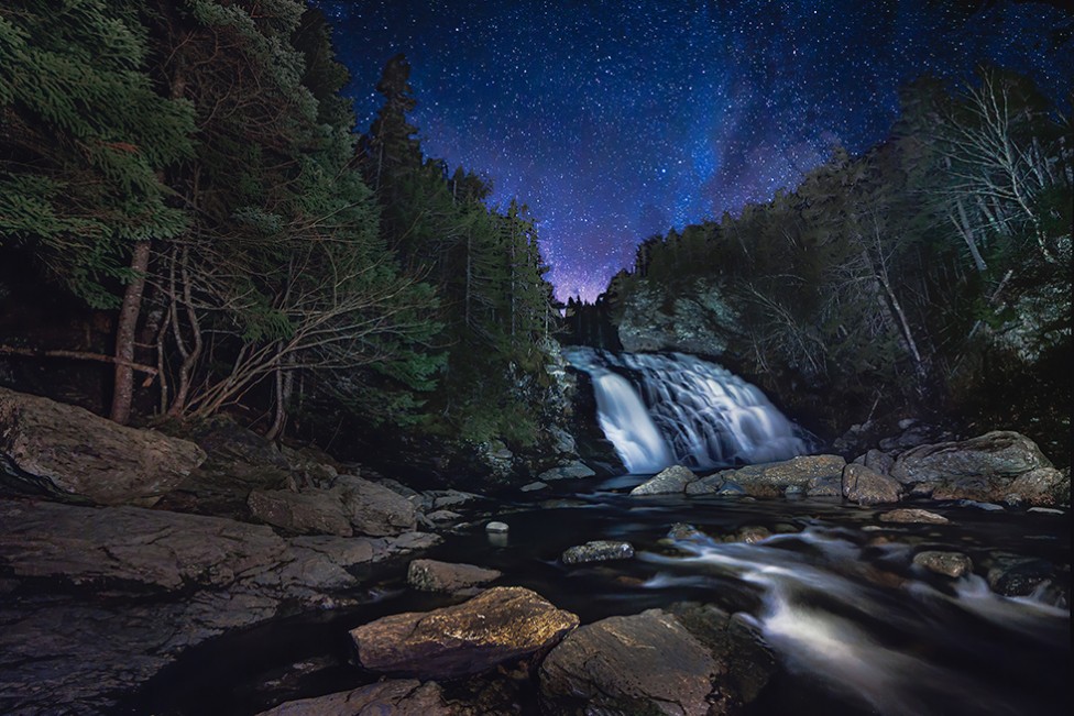 The night sky over Laverty Falls, by Moncton photographer, Don Lewis
